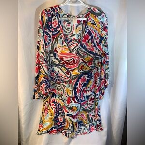 Anne Cole Swimsuit Bathing Suit Coverup Size Large Paisley Women's Top